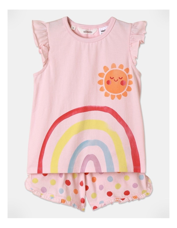 Rainbow Sun Pyjama Set in Light Pink Lt Pink