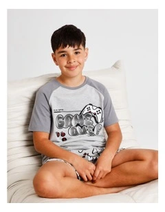 Game Over Pyjama Set in Grey Marle