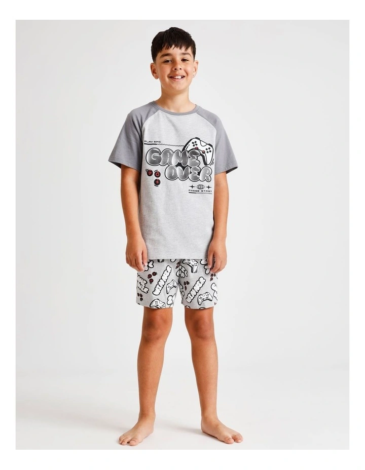 Game Over Pyjama Set in Grey Marle image 2