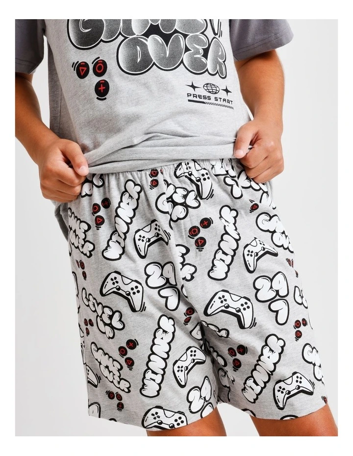 Game Over Pyjama Set in Grey Marle image 5