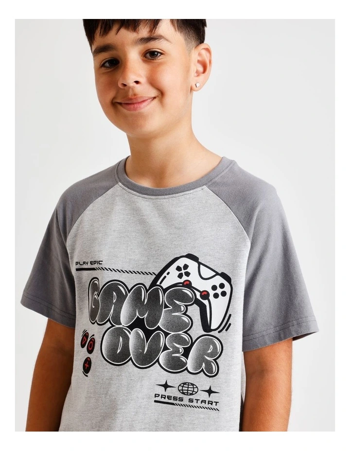 Game Over Pyjama Set in Grey Marle image 7