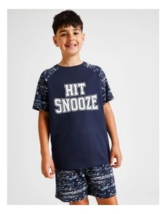 Hit Snooze Pyjama Set in Dusty Blue