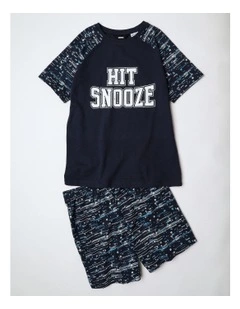 Hit Snooze Pyjama Set in Dusty Blue
