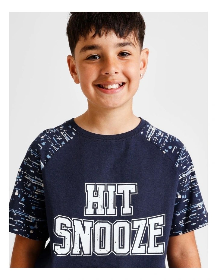 Hit Snooze Pyjama Set in Dusty Blue image 2