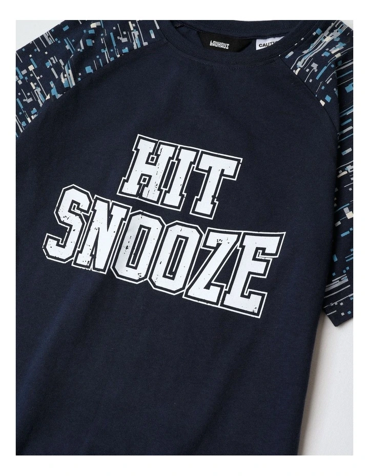 Hit Snooze Pyjama Set in Dusty Blue image 2