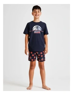 Basketball College Pyjama Set in Navy