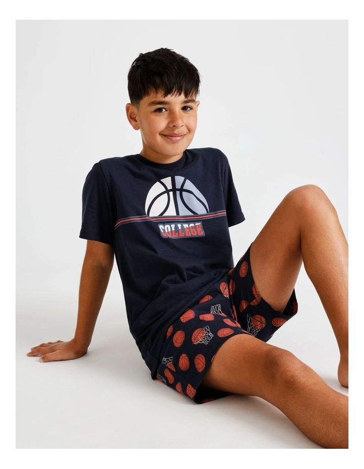 Basketball College Pyjama Set in Navy image 2