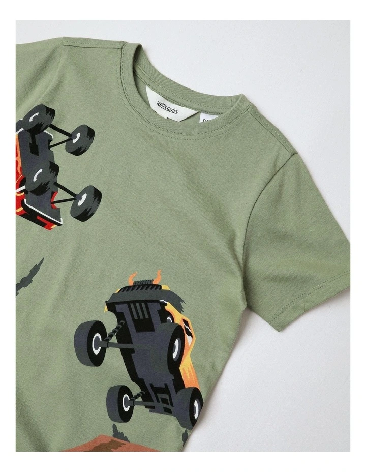 Monster Truck Stunt Pyjama Set In Khaki image 2