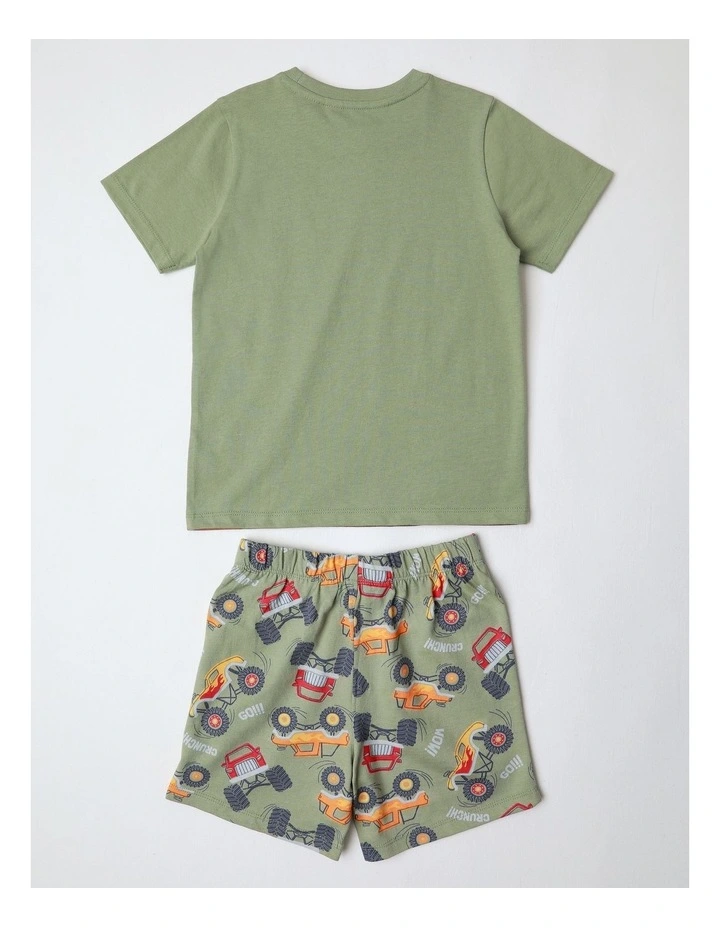 Monster Truck Stunt Pyjama Set In Khaki image 3