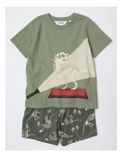 Dino Discovery Pyjama Set in Khaki