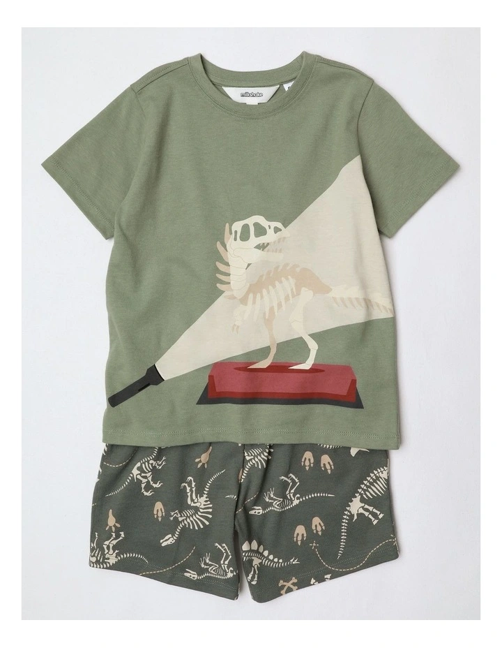 Dino Discovery Pyjama Set in Khaki image 1