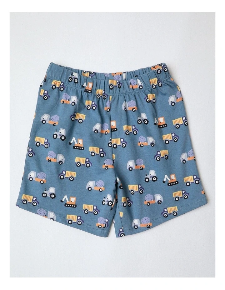 Transport Family Print Knit Pyjamas in Mid Blues image 4
