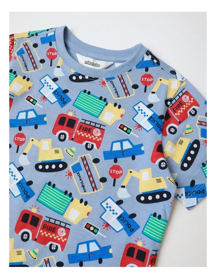 Transport Knit Pyjamas in Sky Blue image 2