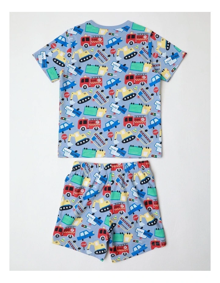 Transport Knit Pyjamas in Sky Blue image 3