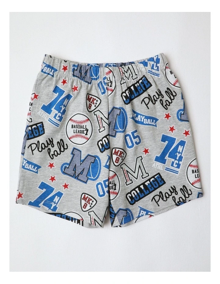 Sport Badge Family Matching Print Knit Pyjamas in Grey Marle image 4
