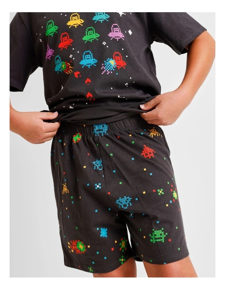 Space Invader Knit Pyjamas in Charcoal image 4