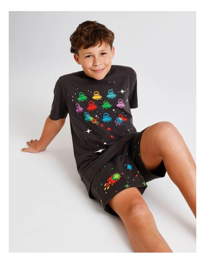Space Invader Knit Pyjamas in Charcoal image 6