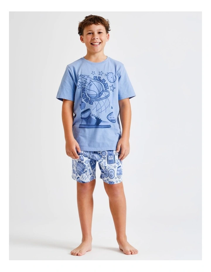 Slam Dunk Knit Pyjamas in Dusty Blue image 1