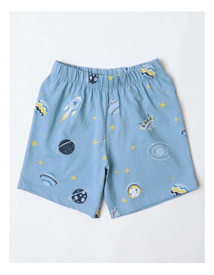 Space Placement Print Knit Pyjamas in Arctic Blue image 4
