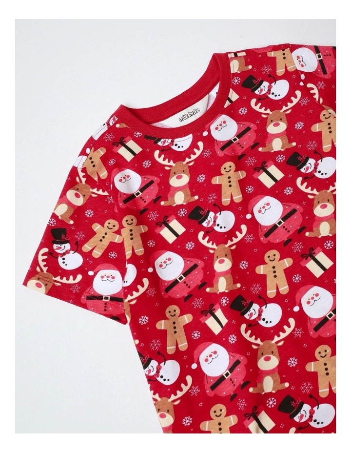 Gingerbread Family Matching Print Knit Pyjamas in Crimson image 2