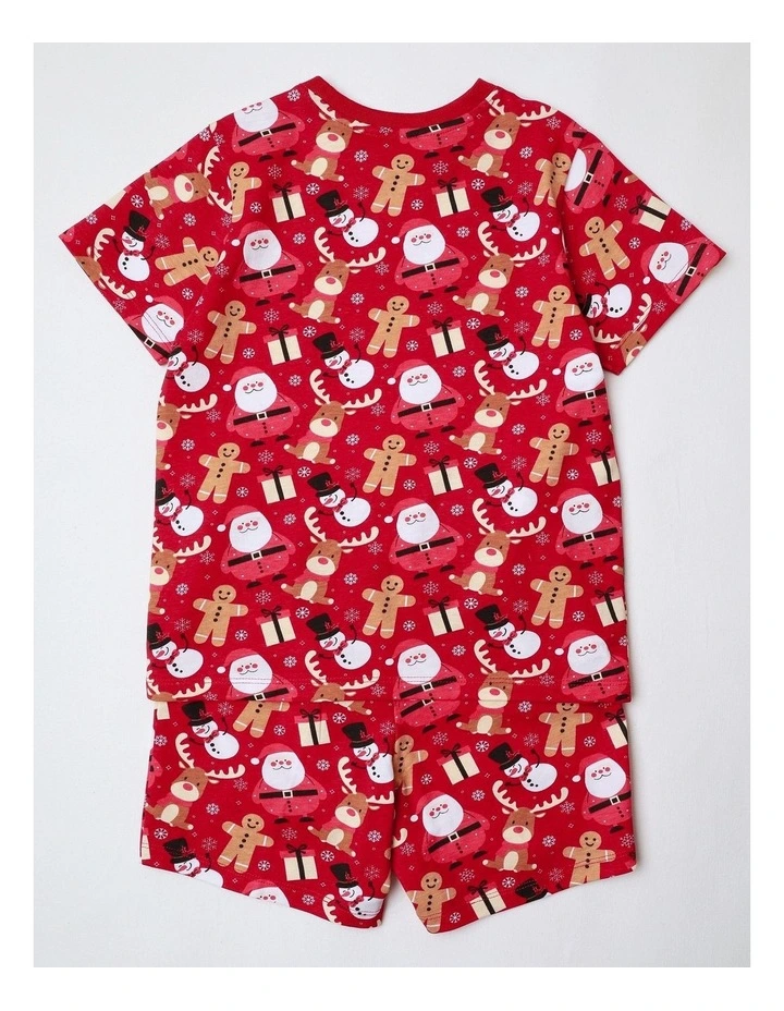 Gingerbread Family Matching Print Knit Pyjamas in Crimson image 3