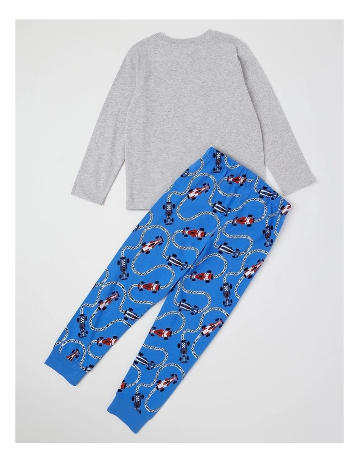 Knit Race Car Pyjamas in Grey Marle image 3