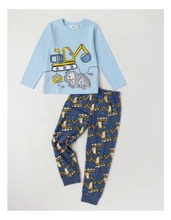 Knit Digger Pyjamas in Blue