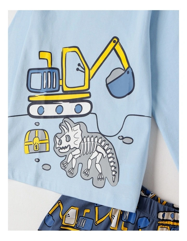 Knit Digger Pyjamas in Blue image 2