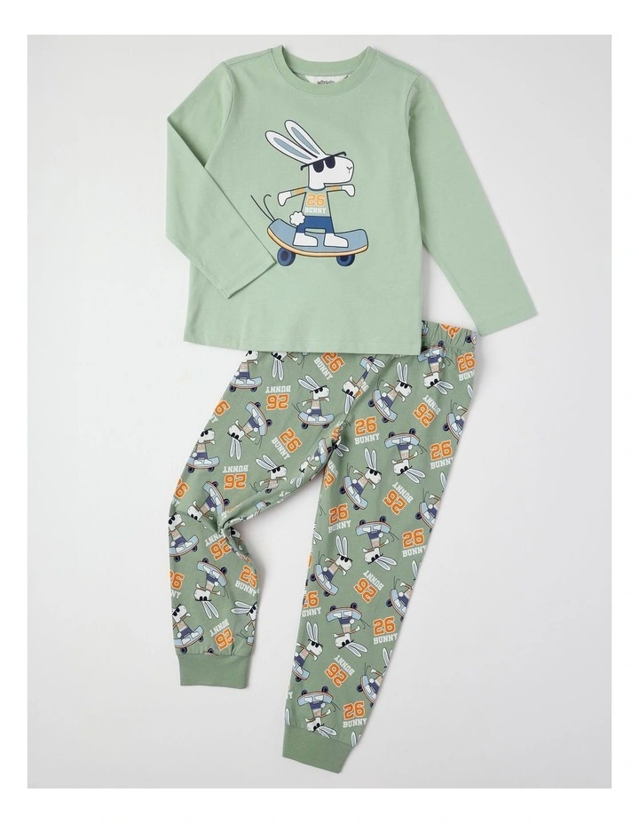Knit Bunny Pyjamas in Sage image 1