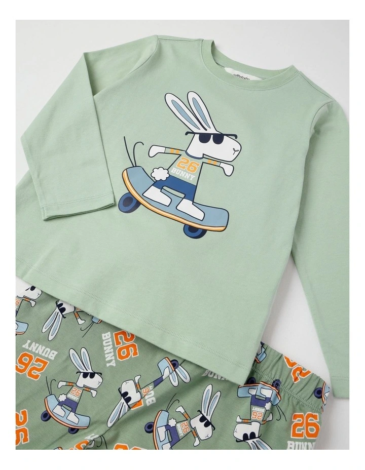 Knit Bunny Pyjamas in Sage image 2