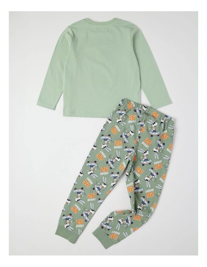 Knit Bunny Pyjamas in Sage image 3