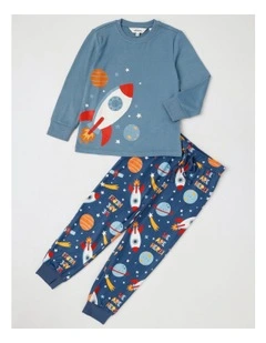 Cosy Knit Space Pyjamas in Mustard