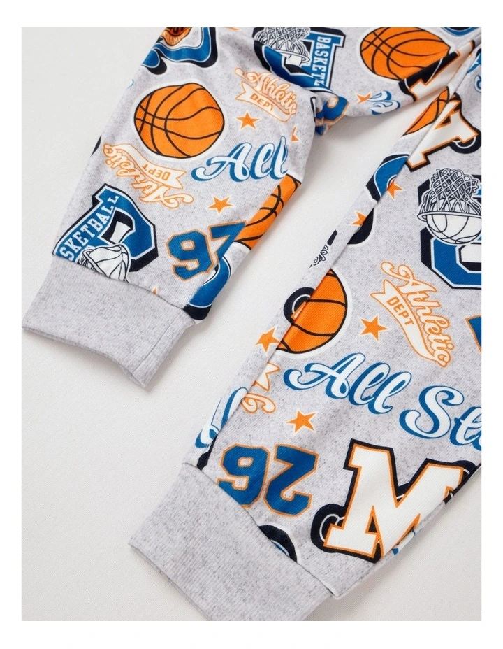Cosy Knit Basketball Pyjamas in Grey Marle image 6