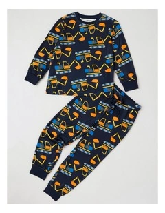 Cosy Knit Digger Pyjamas in Navy