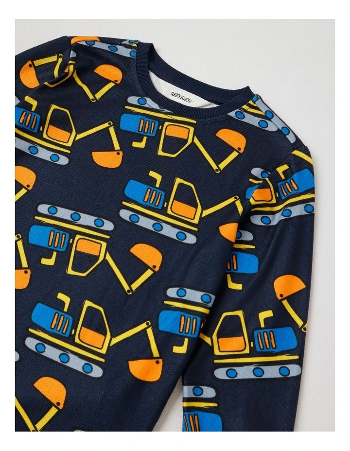 Cosy Knit Digger Pyjamas in Navy image 2