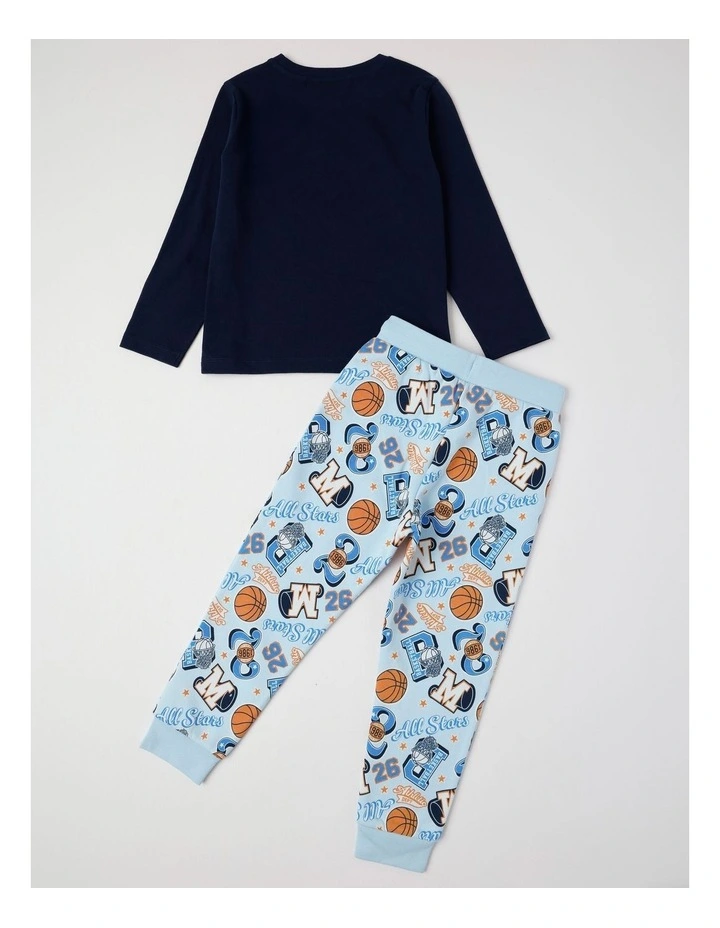 Knit Fleece Sports Pyjamas in Navy image 3