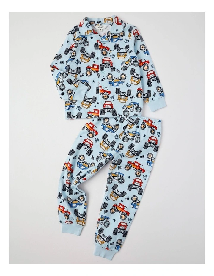 Woven Cars Pyjamas in Blue image 1