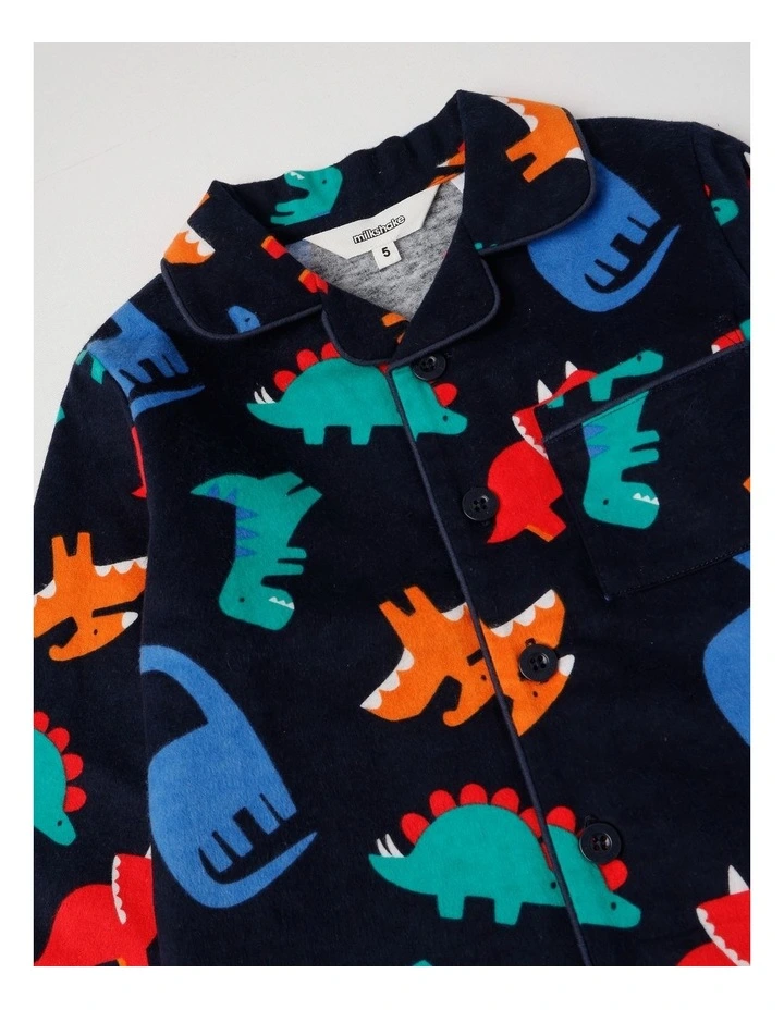 Woven Dino Pyjamas in Navy image 2