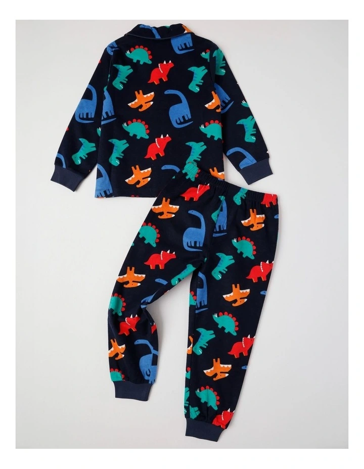 Woven Dino Pyjamas in Navy image 3