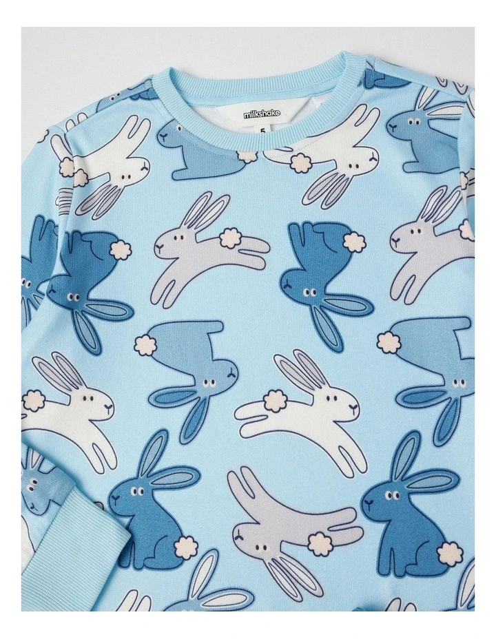 Cosy Sibling Bunny Pyjamas in Azure image 3
