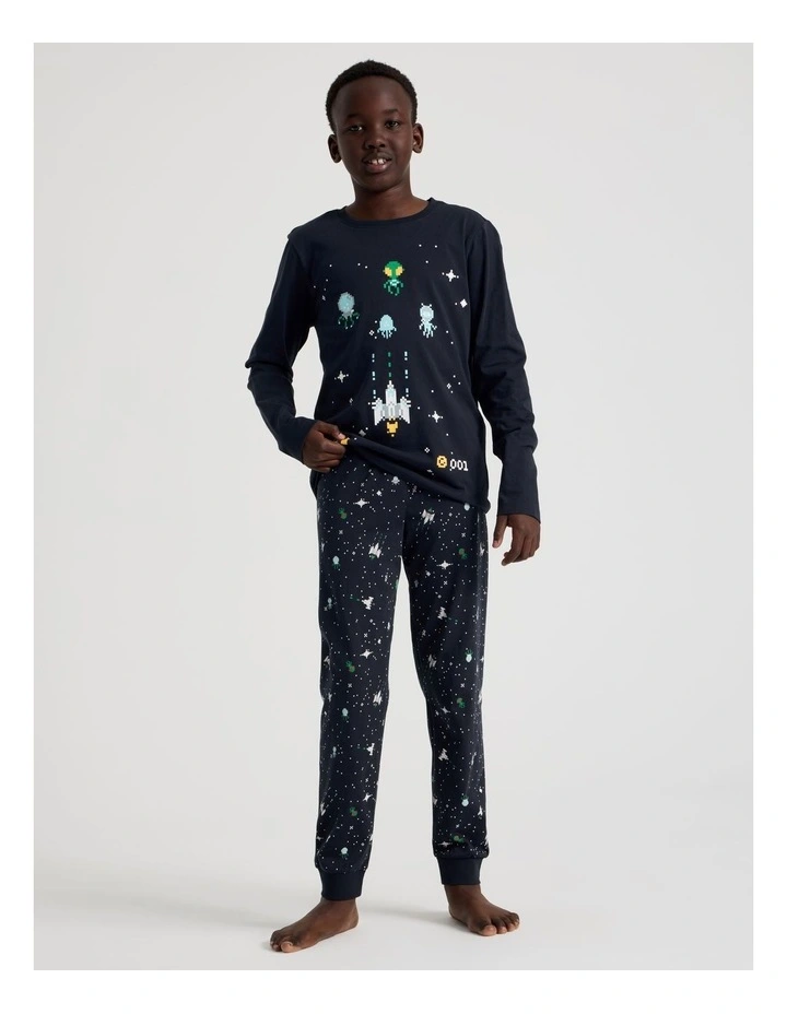 Knit Space Pyjamas in Navy image 1