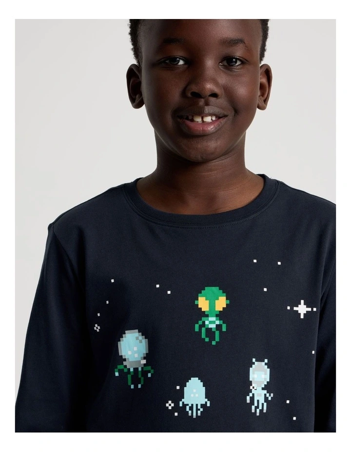 Knit Space Pyjamas in Navy image 2