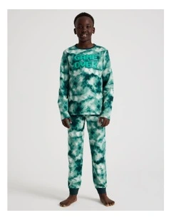 Knit Tie Dye Pyjamas in Green