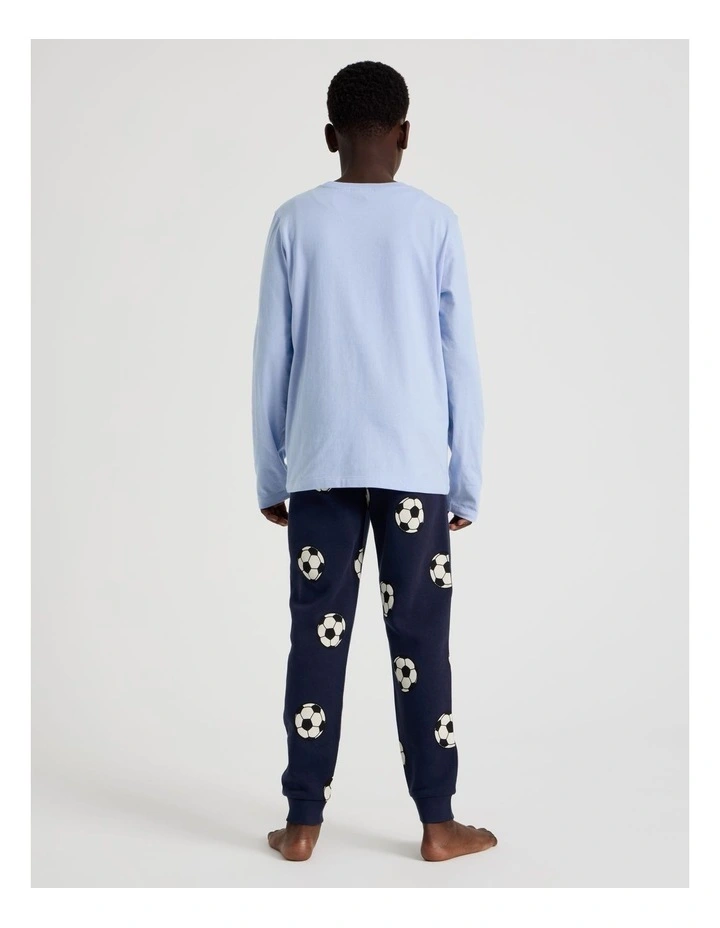 Knit Fleece Basketball Pyjamas in Blue image 4