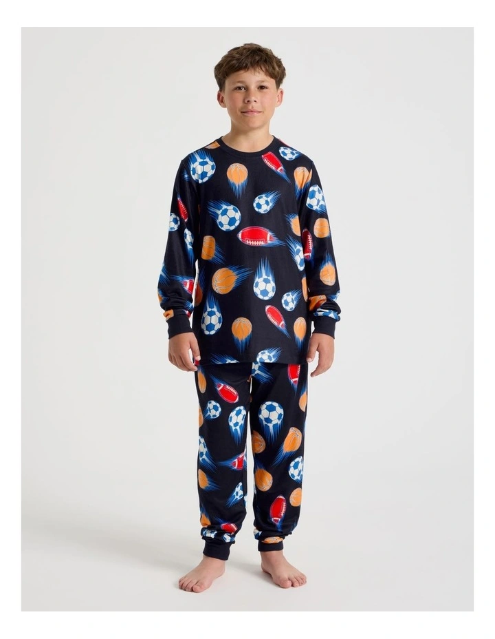 Cosy Knit Sports Pyjamas in Multi image 1