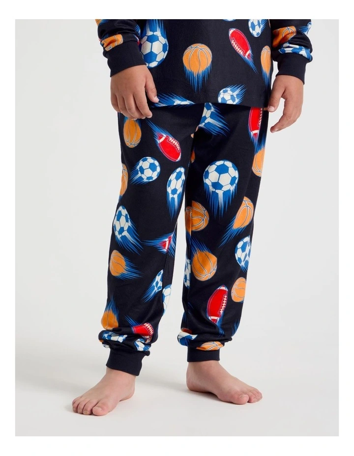 Cosy Knit Sports Pyjamas in Multi image 4