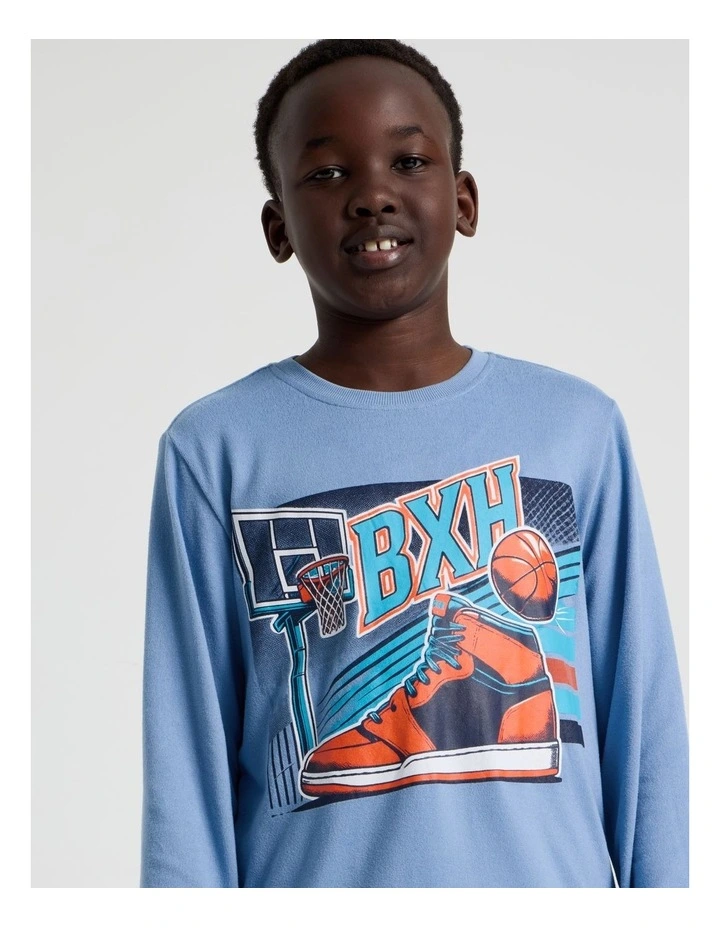 Cosy Knit Basketball Pyjamas in Blue image 4