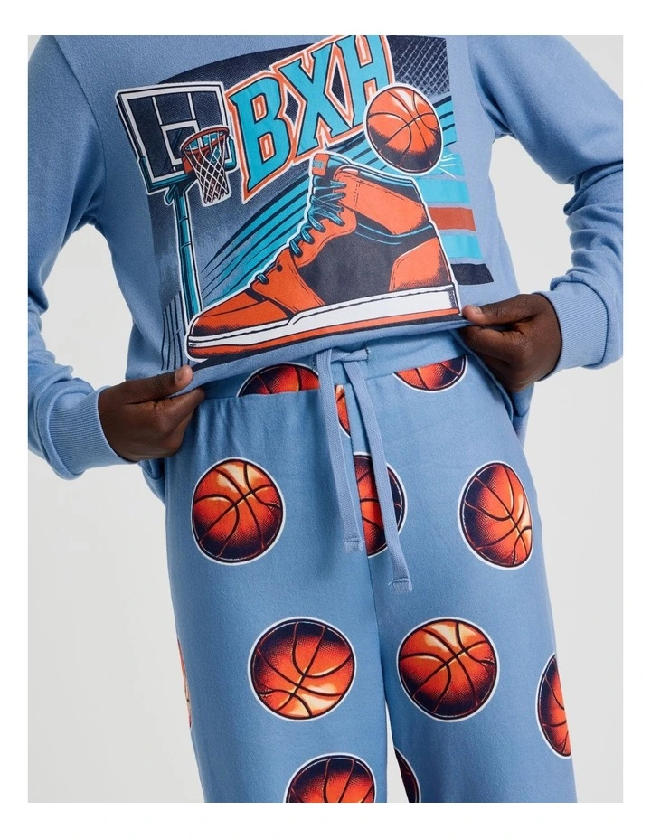 Cosy Knit Basketball Pyjamas in Blue image 6