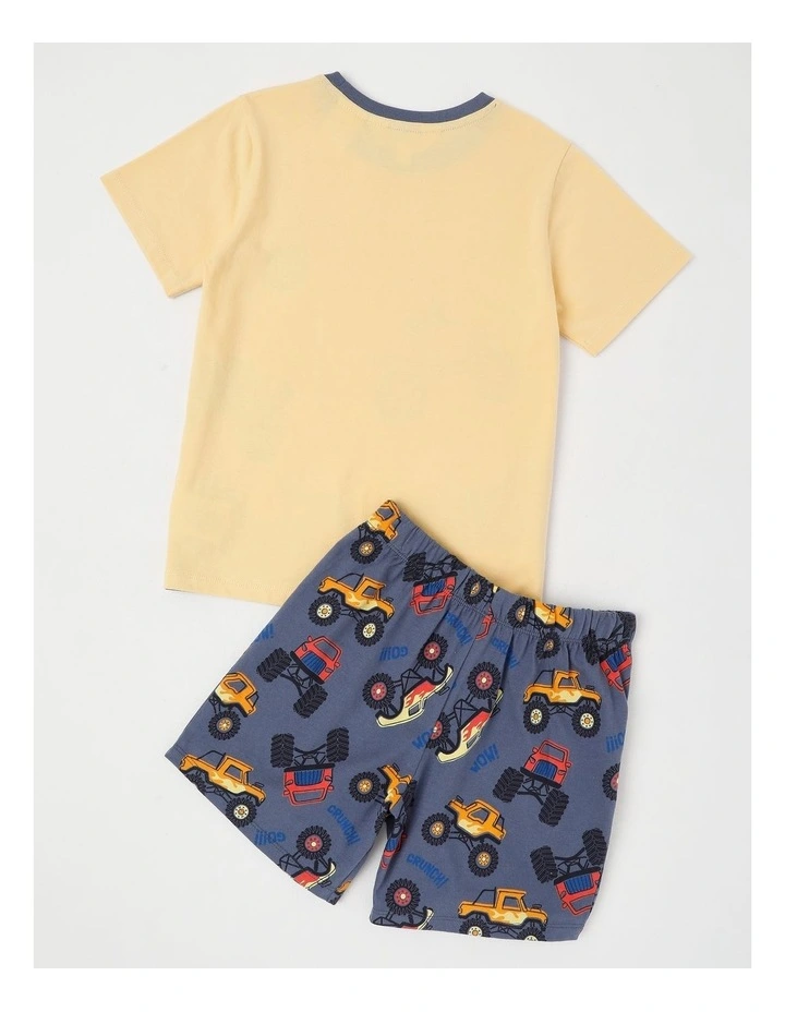 Monster Truck Stunts Jersey Pyjamas in Light Yellow image 3