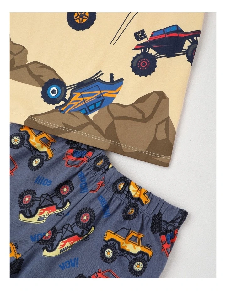 Monster Truck Stunts Jersey Pyjamas in Light Yellow image 4